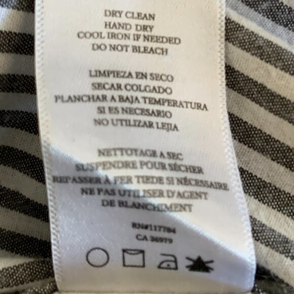 Rails "Taylor Florence Stripe Button Front Studded Pearls" XS Gray White #50L - Picture 10 of 11